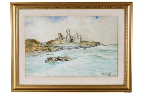 Thomas Swift Hutton, View of Dunstanburgh Castle, watercolour