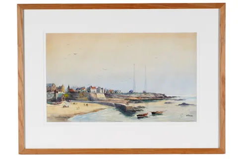 William Fergie, Cullercoats Bay, watercolour