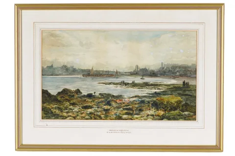 Thomas Swift Hutton, Mouth of the Tyne, watercolour