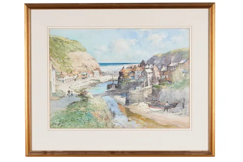 Thomas Swift Hutton, Staithes, watercolour