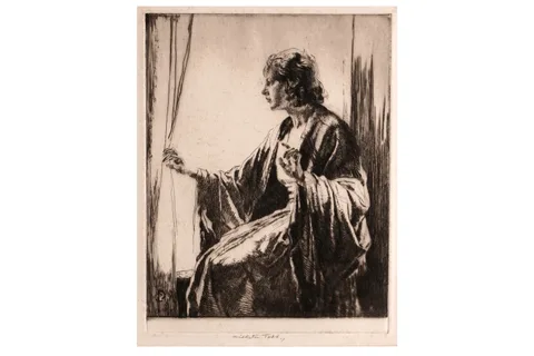 Arthur Ralph Middleton Todd, The Listener, pencil signed to the margin