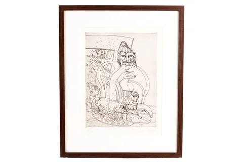 John Bellany, Jeune Fille. Le Tretport, limited edition etching, 12/25