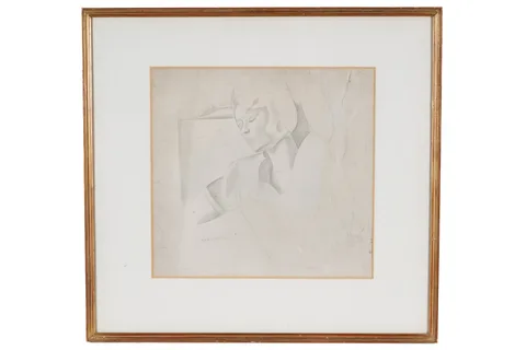 Wyndham Lewis, Portrait of Gladys Anne Hoskyns, collotype print