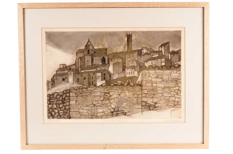 Sos del Rey Catolico by Valerie Thornton, pencil signed, titled and dated '81 to the margin, sold May 2026