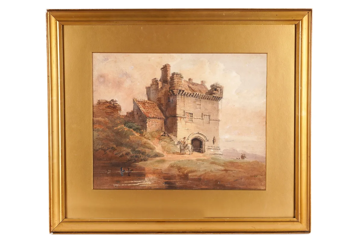 Luke Clennell, Remains of Morpeth Castle, Northumberland, watercolour