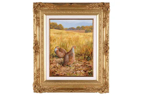 Rodger McPhail, Two Partridges, oil on board