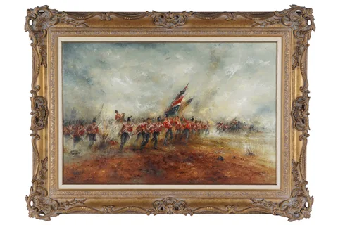David Cartwright, The Last Charge, 52nd Light Infantry, 1815 Waterloo, oil on canvas