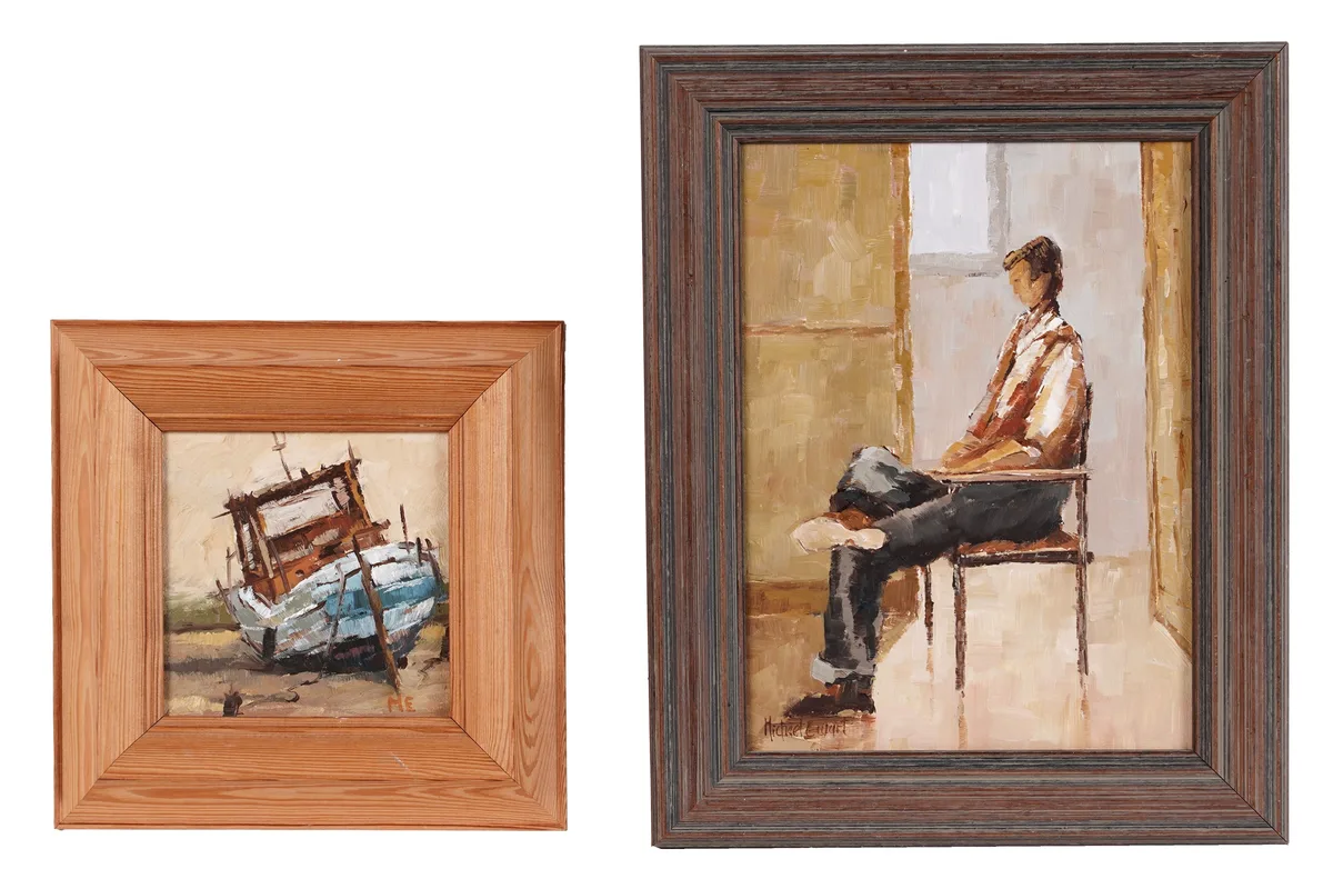 Michael Ewart, Two paintings, oil on board