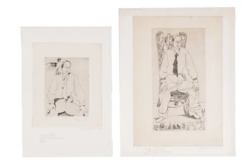 Abram Krol, Hommage A Joseph Hecht, etching