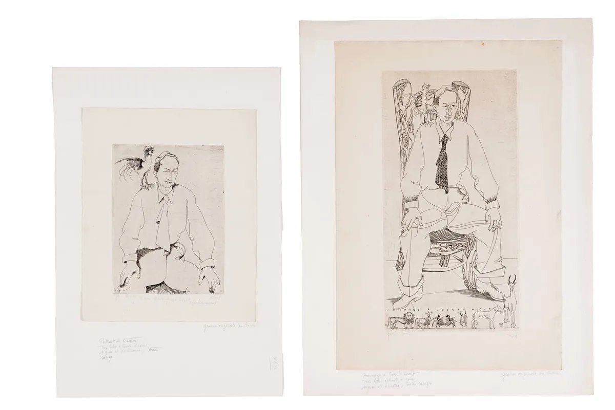 Abram Krol, Hommage A Joseph Hecht, etching