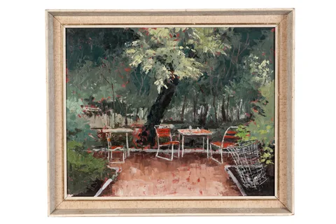 Joyce Mary Tully, The Empty Snack Bar, oil on board