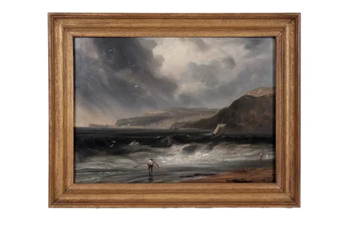 Copley Fielding, A Squall at Sea, oil on panel