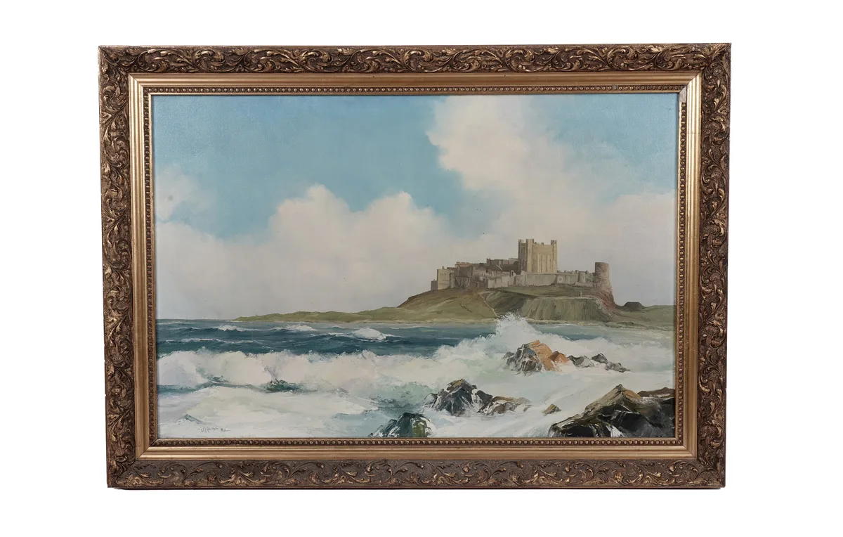 John Urwin, Bamburgh Castle, oil on canvas