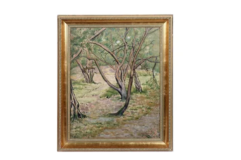 Edmond Xavier Kapp, Woodland scene, oil on board