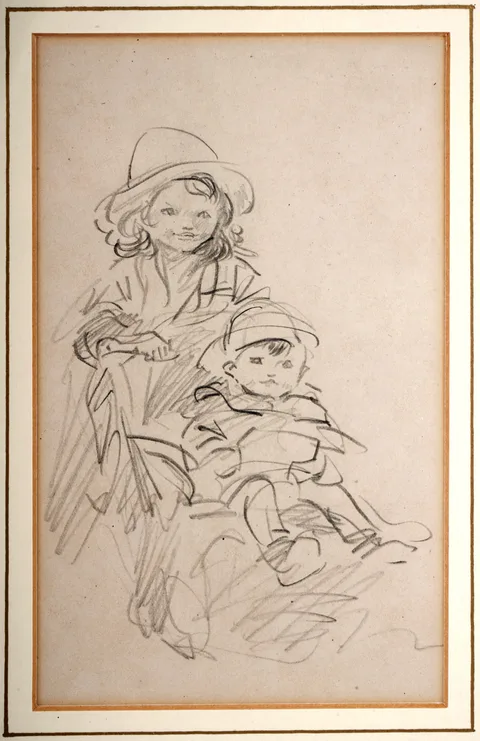 Eileen Soper, Playing Mother, pencil on paper