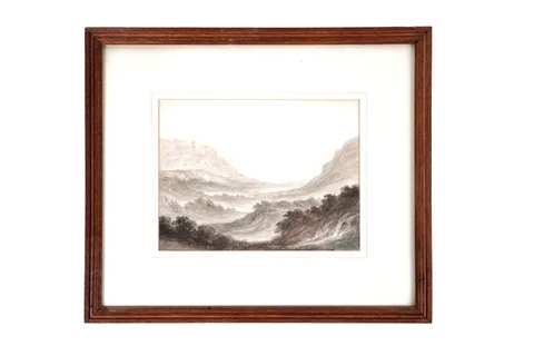 Cornelius Varley, Between the Upper and Lower Lakes, Killarney, pencil and wash drawing