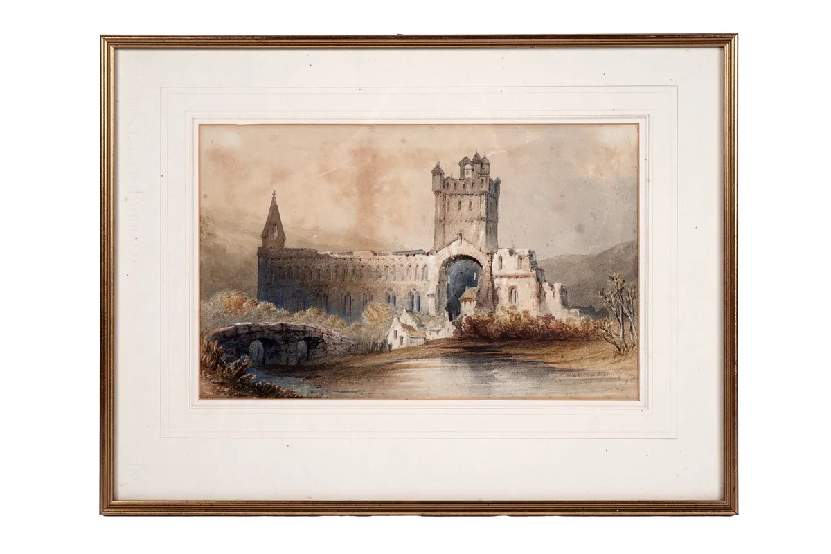 John Isaac Richardson, Jedburgh Abbey, watercolour