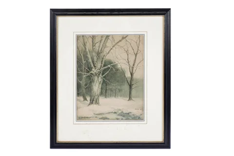 George Houston, Forest at Winter, watercolour