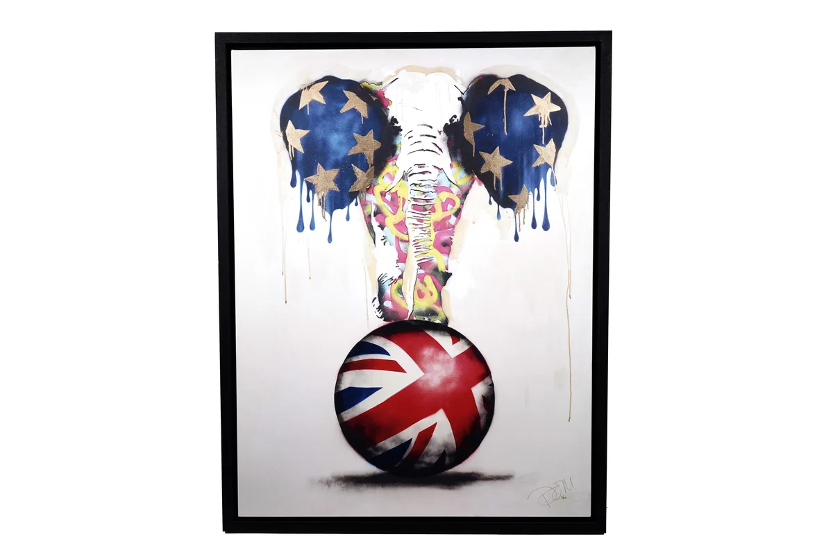 Dom Pattinson, On the March, limited edition hand embellished print on canvas, 11/25 AP (Artist's Proof)