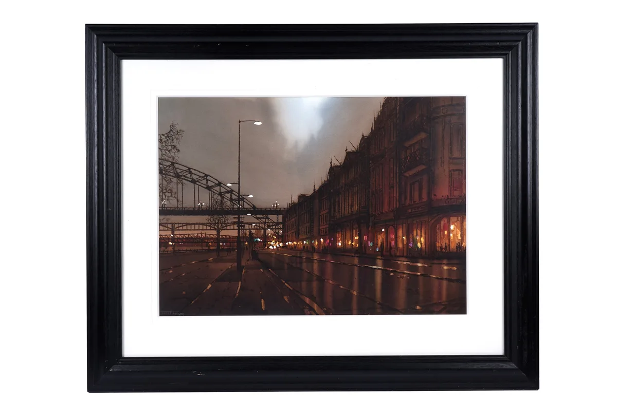 Janet Kenyon, Quayside view, evening, pastel