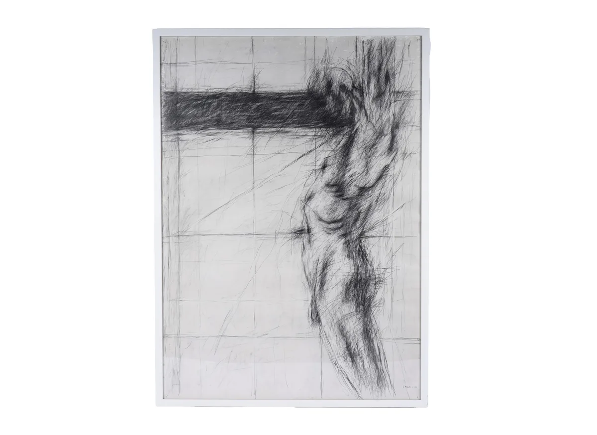 Gunnar Falk, Life drawing, male, pencil on paper