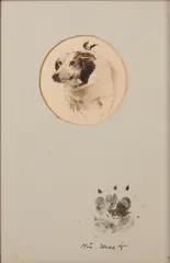 Andrew Wyeth, Grover (His Mark), unsigned; with Grover's paw print and inscribed 'His Mark' (in ink, lower right); with an informational write-up from the ex-owners (affixed to the backing)
