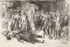 John Sloan, "Why Did He Do It?", pencil and ink on paperboard