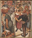 Joseph Limarzi, A Harlem Street Scene, watercolor and pencil on paper