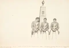 Henry Casselli, Hear No, See No, Speak No Evil, graphite on paper