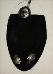 Leonard Baskin, Big Little Man, 1971, ink on Arches paper