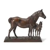 Frederick Roth, Morgan Mare and Foal, bronze with a brown patina