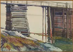 Dwight Blaney, Through the Pier (The Old Wharf, Ironbound), watercolor on paper
