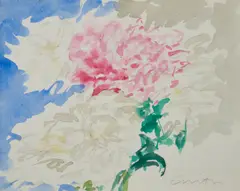 Corita Kent, Still Life in Pink, Blue, and Green, watercolor on paper