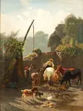 Peter Moran, Farmyard Scene