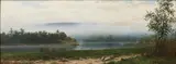 Charles Caryl Coleman, Florentine River Landscape with Mist, oil on board