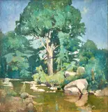 Emil Carlsen, Brook Elm, circa 1906, oil on canvas