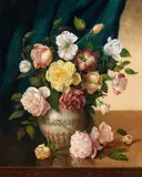 Abbie Luella Zuill, A Still Life with Flowers in a Vase, oil on canvas