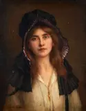 Albert Lynch, Portrait of a Woman in a Bonnet, oil on canvas