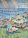 Waldo Peirce, The Double Rainbow, oil on canvas