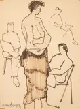 Milton Avery, Study of a Standing Model, Flobrush on paper