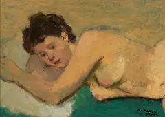 Raphael Soyer, A Reclining Nude Model, oil on canvas