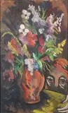 Abraham Rattner, Fleurs, oil on canvas