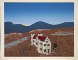 Thomas McKnight, Schloss Remseck, 1980, Color screenprint on Arches; signed 'McKnight' in pencil lower right