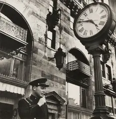 Fred Stein, Doorman, c. 1947, Gelatin silver print; with the photographer's credit stamp in ink on the verso; framed