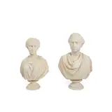 Chauncey Ives, Mr. & Mrs. Royal Elisha Robbins: Two Busts, 1866, marble, each