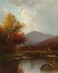 Alfred Thompson Bricher, Landscape with River, oil on canvas