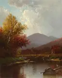 Alfred Thompson Bricher, Landscape with River, oil on canvas