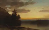 Samuel Colman, Evening Landscape, 1864, oil on canvas