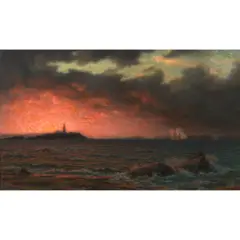 William Moore Davis, Montauk Point, oil on canvas