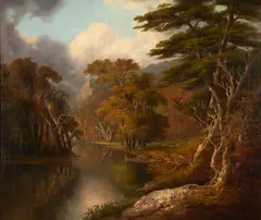 William Guy Wall, Running the Stag, oil on canvas